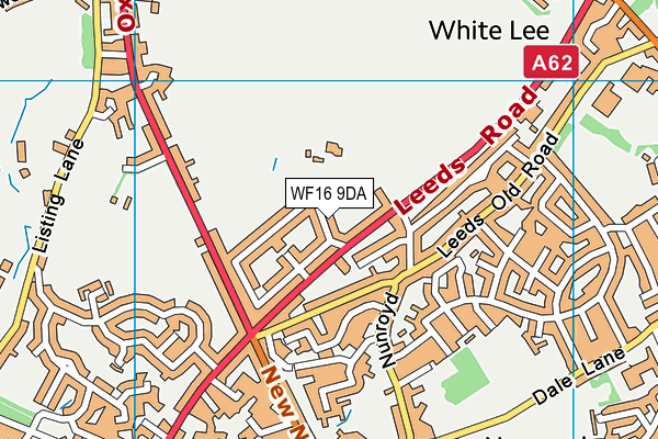 WF16 9DA map - OS VectorMap District (Ordnance Survey)