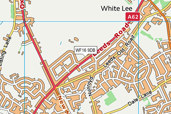WF16 9DB map - OS VectorMap District (Ordnance Survey)