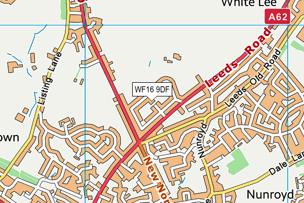 WF16 9DF map - OS VectorMap District (Ordnance Survey)