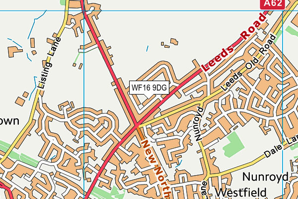 WF16 9DG map - OS VectorMap District (Ordnance Survey)
