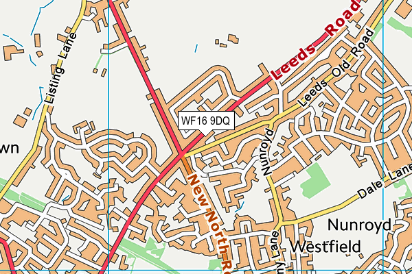 WF16 9DQ map - OS VectorMap District (Ordnance Survey)