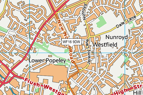 WF16 9DW map - OS VectorMap District (Ordnance Survey)
