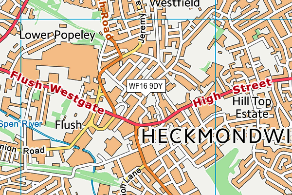 WF16 9DY map - OS VectorMap District (Ordnance Survey)