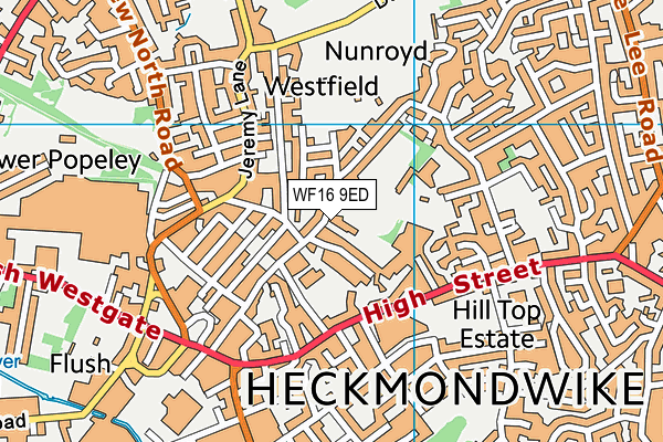 Heckmondwike Table Tennis Centre map (WF16 9ED) - OS VectorMap District (Ordnance Survey)
