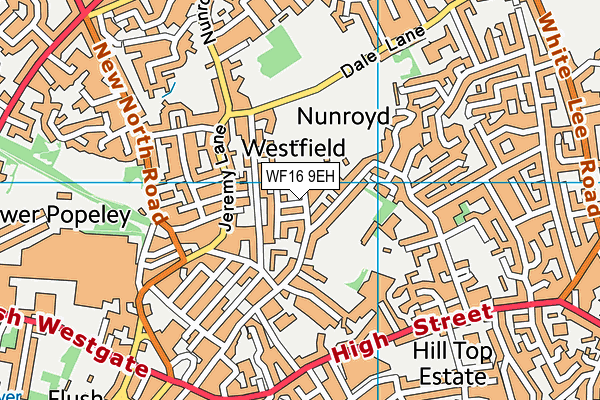 WF16 9EH map - OS VectorMap District (Ordnance Survey)