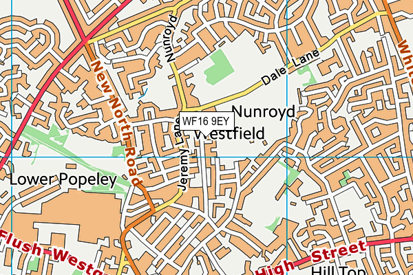 WF16 9EY map - OS VectorMap District (Ordnance Survey)