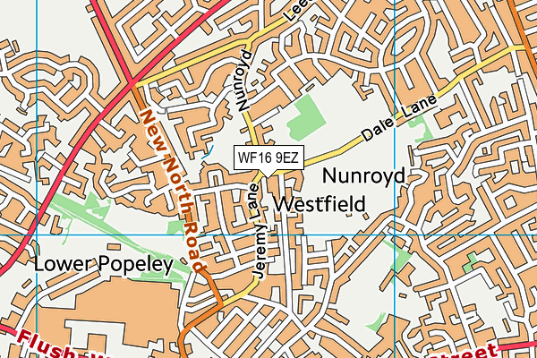 WF16 9EZ map - OS VectorMap District (Ordnance Survey)