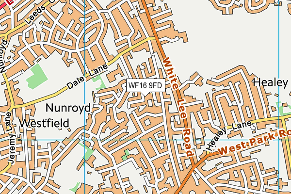 WF16 9FD map - OS VectorMap District (Ordnance Survey)