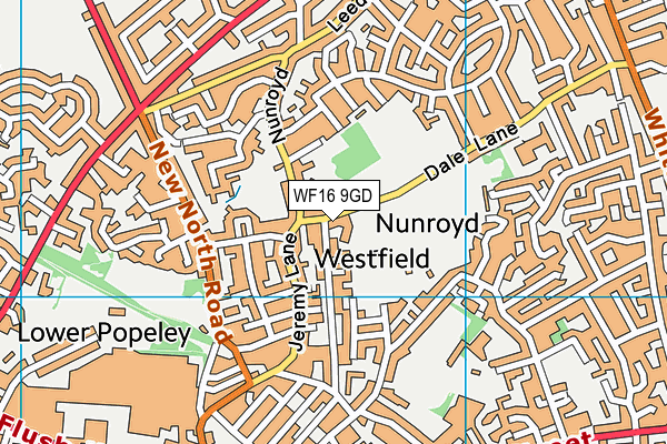 WF16 9GD map - OS VectorMap District (Ordnance Survey)