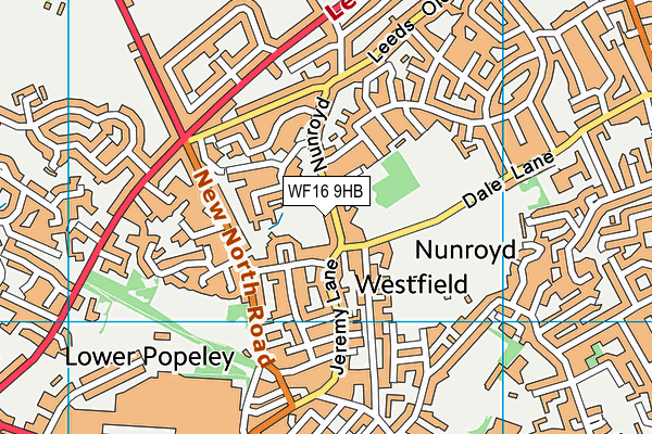 WF16 9HB map - OS VectorMap District (Ordnance Survey)