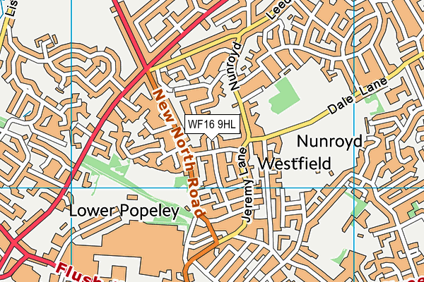 WF16 9HL map - OS VectorMap District (Ordnance Survey)