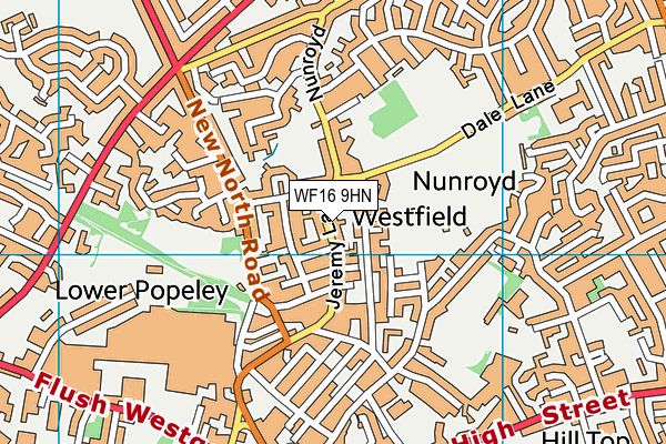 WF16 9HN map - OS VectorMap District (Ordnance Survey)