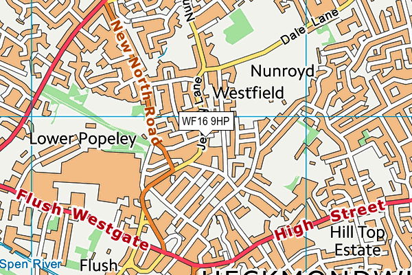 WF16 9HP map - OS VectorMap District (Ordnance Survey)