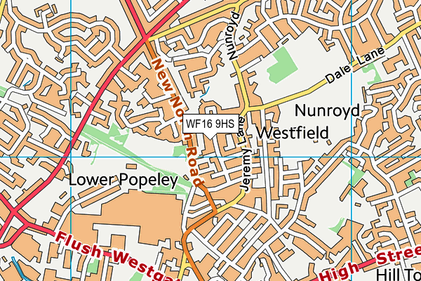 WF16 9HS map - OS VectorMap District (Ordnance Survey)