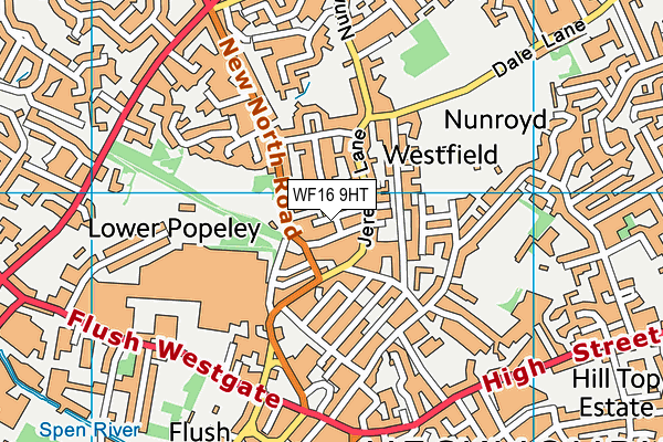 WF16 9HT map - OS VectorMap District (Ordnance Survey)