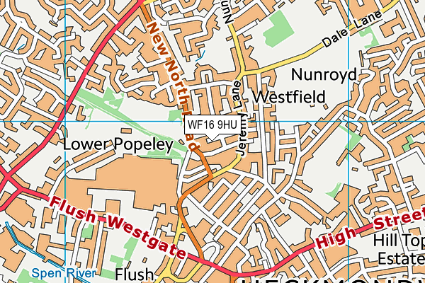 WF16 9HU map - OS VectorMap District (Ordnance Survey)