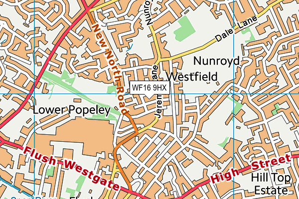 WF16 9HX map - OS VectorMap District (Ordnance Survey)