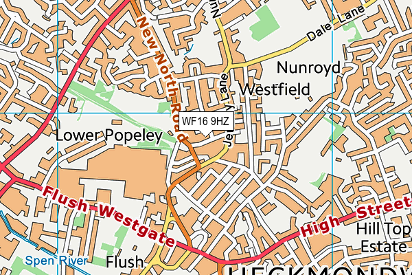 WF16 9HZ map - OS VectorMap District (Ordnance Survey)