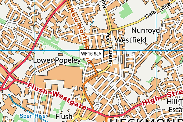 WF16 9JA map - OS VectorMap District (Ordnance Survey)