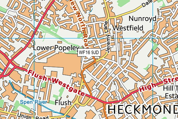 WF16 9JD map - OS VectorMap District (Ordnance Survey)