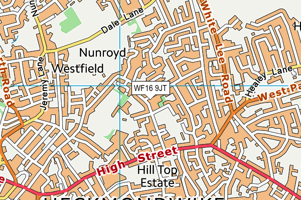 WF16 9JT map - OS VectorMap District (Ordnance Survey)