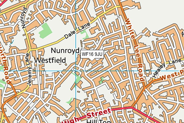 WF16 9JU map - OS VectorMap District (Ordnance Survey)