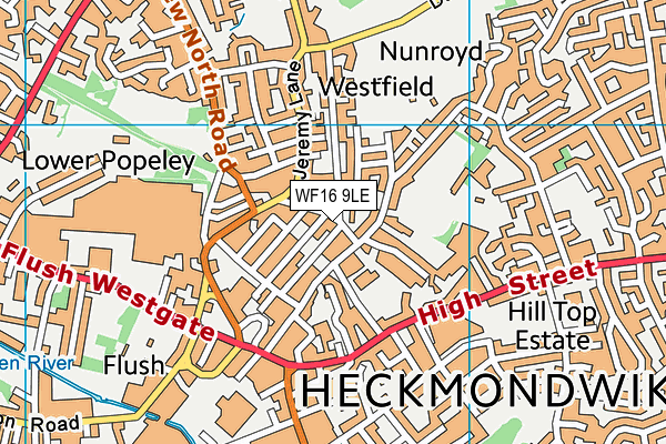 WF16 9LE map - OS VectorMap District (Ordnance Survey)