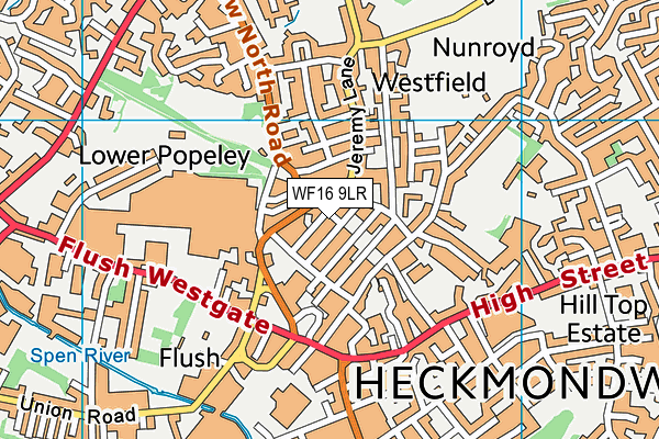 WF16 9LR map - OS VectorMap District (Ordnance Survey)