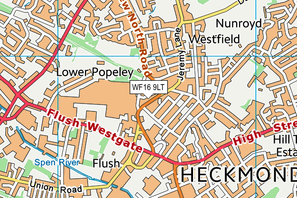WF16 9LT map - OS VectorMap District (Ordnance Survey)