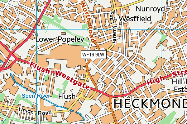 WF16 9LW map - OS VectorMap District (Ordnance Survey)