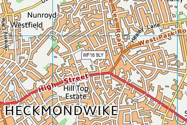 WF16 9LY map - OS VectorMap District (Ordnance Survey)