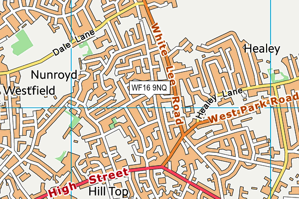 WF16 9NQ map - OS VectorMap District (Ordnance Survey)