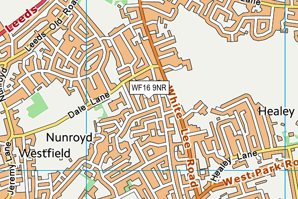 WF16 9NR map - OS VectorMap District (Ordnance Survey)