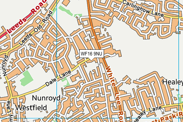WF16 9NU map - OS VectorMap District (Ordnance Survey)