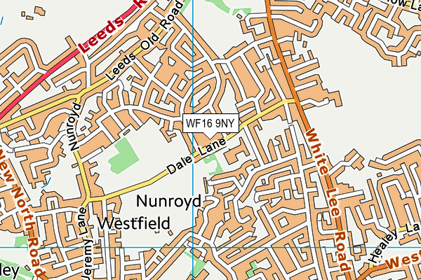 WF16 9NY map - OS VectorMap District (Ordnance Survey)