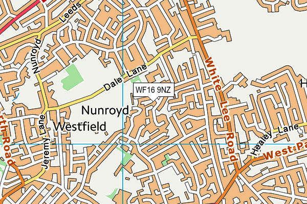 WF16 9NZ map - OS VectorMap District (Ordnance Survey)