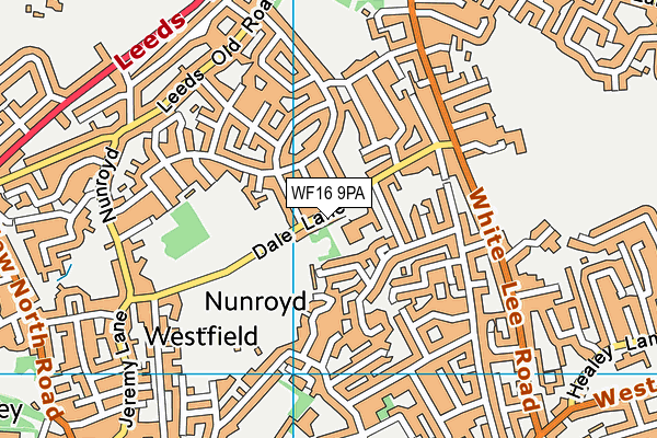 WF16 9PA map - OS VectorMap District (Ordnance Survey)