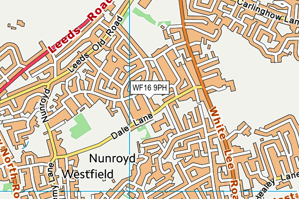 WF16 9PH map - OS VectorMap District (Ordnance Survey)