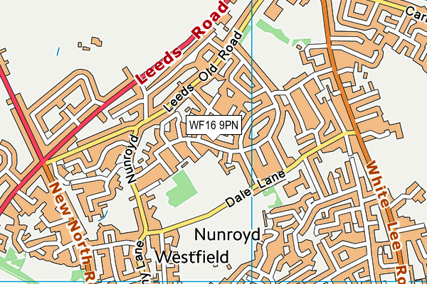 WF16 9PN map - OS VectorMap District (Ordnance Survey)