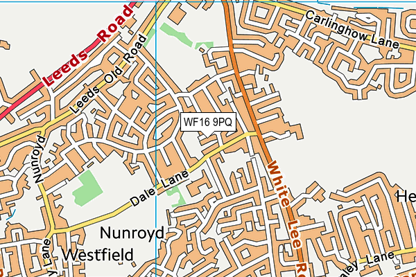 WF16 9PQ map - OS VectorMap District (Ordnance Survey)