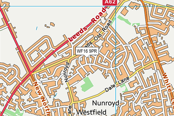 WF16 9PR map - OS VectorMap District (Ordnance Survey)