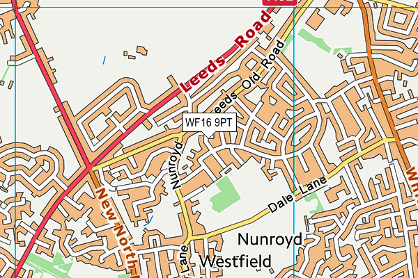 WF16 9PT map - OS VectorMap District (Ordnance Survey)