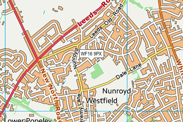 WF16 9PX map - OS VectorMap District (Ordnance Survey)