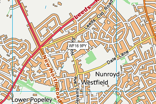 WF16 9PY map - OS VectorMap District (Ordnance Survey)