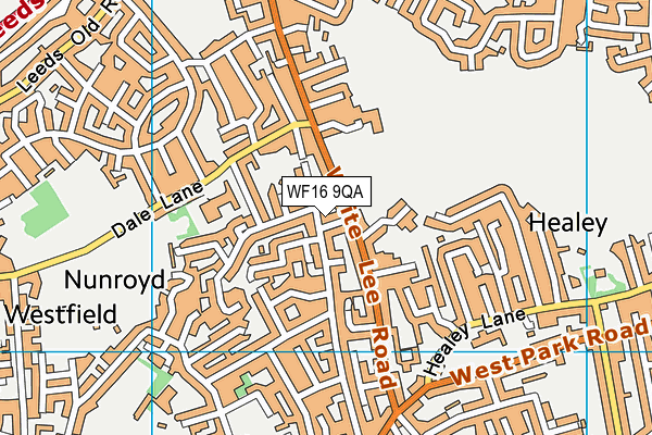 WF16 9QA map - OS VectorMap District (Ordnance Survey)