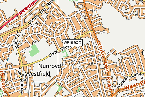 WF16 9QG map - OS VectorMap District (Ordnance Survey)