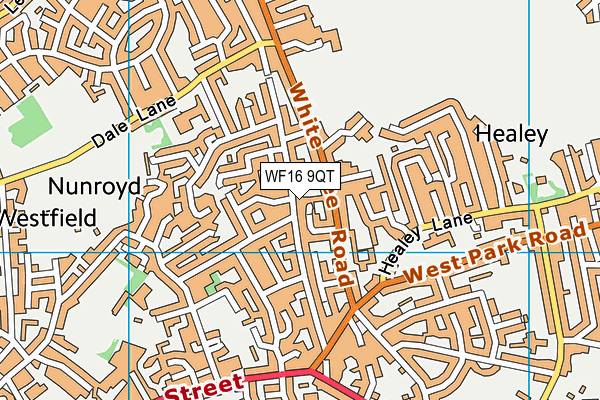 WF16 9QT map - OS VectorMap District (Ordnance Survey)