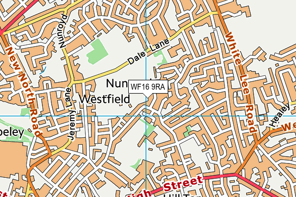 WF16 9RA map - OS VectorMap District (Ordnance Survey)