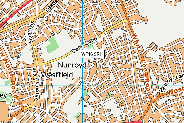 WF16 9RH map - OS VectorMap District (Ordnance Survey)