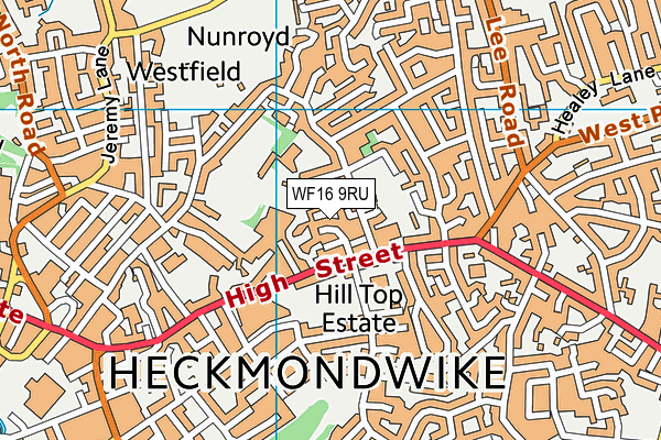 WF16 9RU map - OS VectorMap District (Ordnance Survey)
